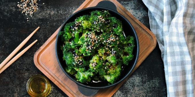 Stekt brokkoli med ingefær og soyasaus