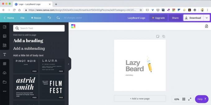 Hvordan lage en logo online på nettsiden Lerret