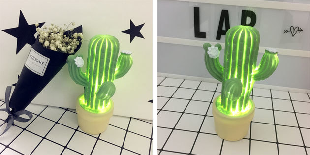 Lampen i form av en kaktus