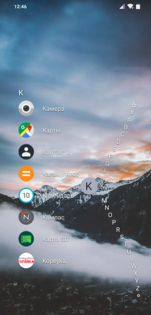 Launcher for Android Niagara Launcher: alfabetet kan vises til høyre bølge