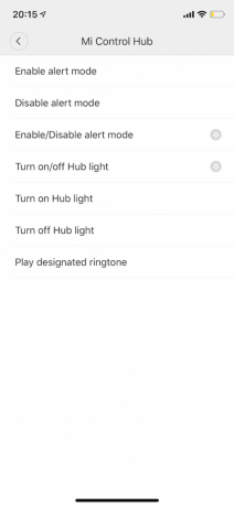 Xiaomi Mi Smart: handlingsvalg når du trykker