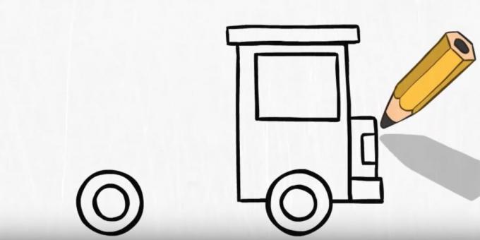 Hvordan tegne en brannbil: design fronten 