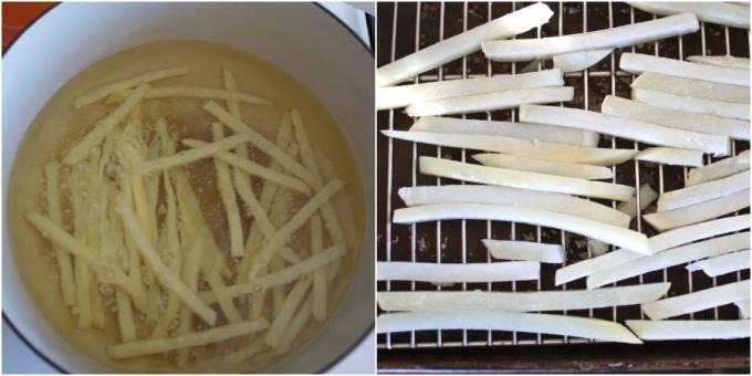 Hvordan lage pommes frites på en plate
