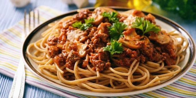 Bolognese pasta med sopp