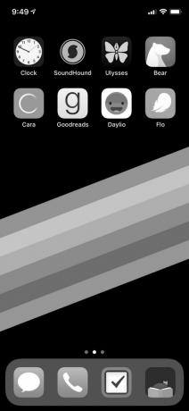 iPhone-skjermen svart-hvitt