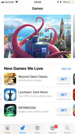 App Store i iOS 11: horisontal rulling
