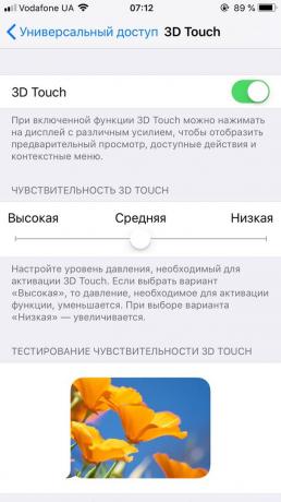 Sensitivitetsjustering 3D Touch