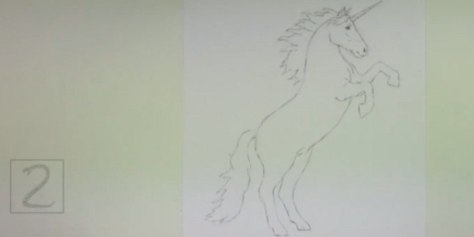 Sikksakklinjer, tegne en man og hale Unicorn