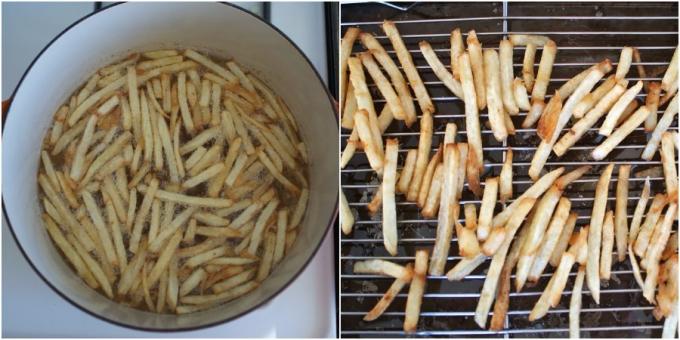 Hvordan lage pommes frites på en plate