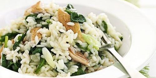 Oppskrift for risotto med fisk og spinat