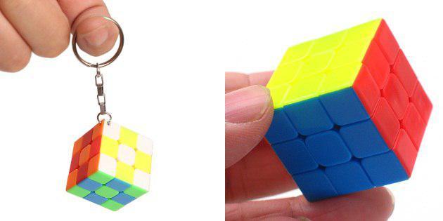 Nøkkelring med Rubiks kube