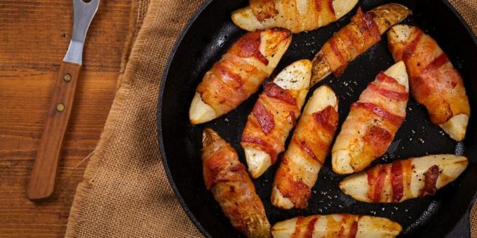 Bakte poteter i bacon med parmesan