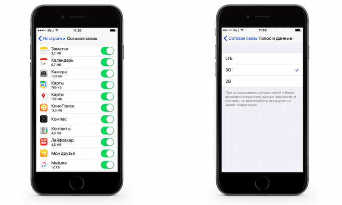 Hvordan spare på mobil datatrafikk iPhone med iOS 9. lås søknad