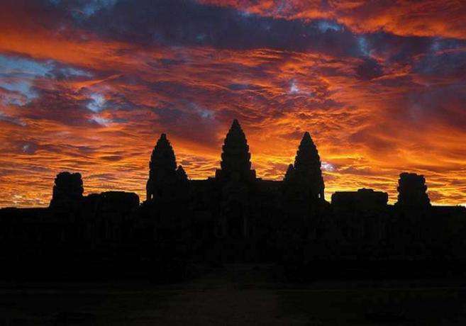 Solnedgang i Kambodsja