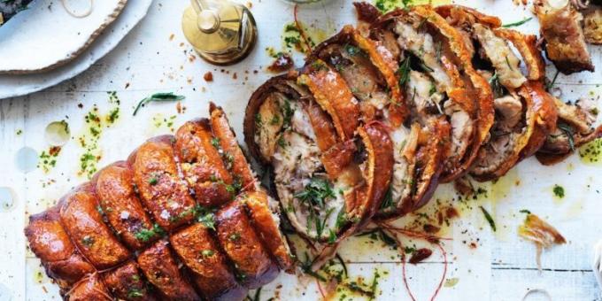 Svinekjøtt i ovnen: Italiensk porchetta fra Jamie Oliver