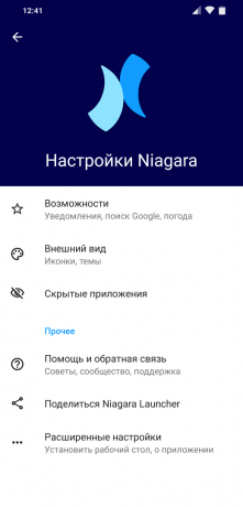 Launcher for Android Niagara Launcher: Innstillinger