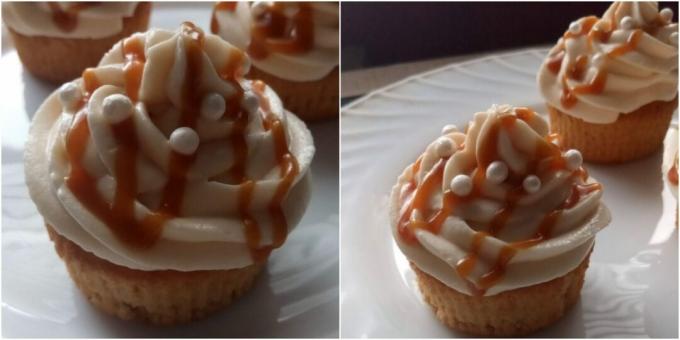 Cupcakes med karamell og smørkrem: en enkel oppskrift