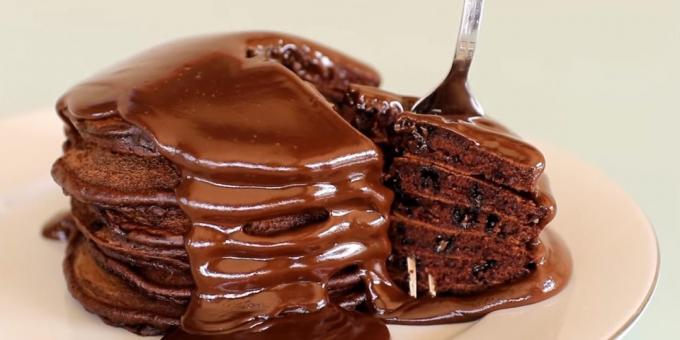 Hvordan lage sjokolade pannekaker: oppskrift