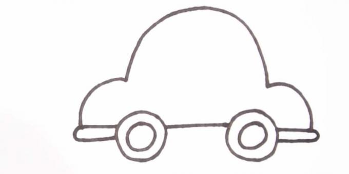 Hvordan tegne en bil: mal bunnen av bilen