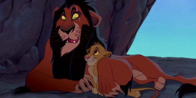 Simba og Scar i den animerte filmen "The Lion King"