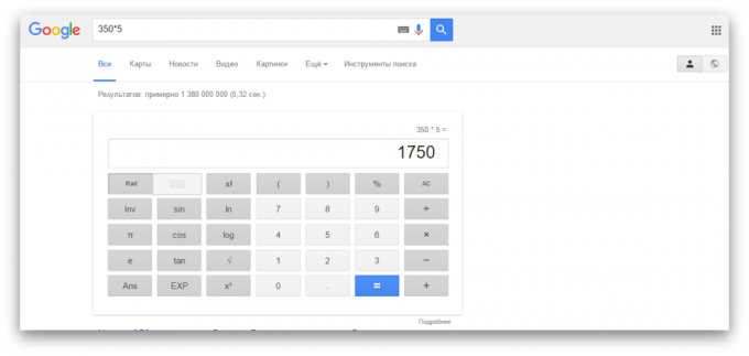 Søk i Google: Kalkulator