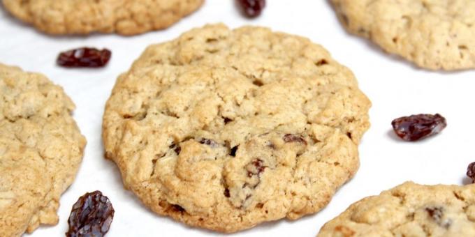 Oppskrifter velsmakende cookies: Cookies med rosiner og havregryn