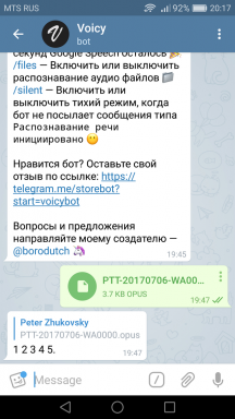 Telegram-bot Voicy konverterer tale til tekst