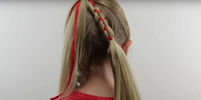 Nye frisyrer for jenter: koble flette med håret