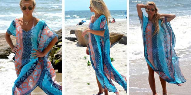 Beach Dress: Kjole med geometriske utskrifter