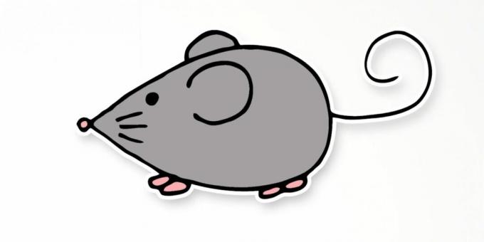 Hvordan tegne en enkel mus 