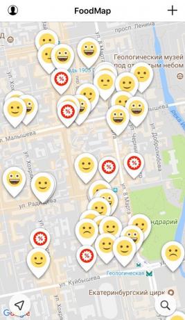 FoodMap: søkemuligheter på kartet