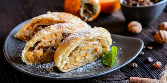 Strudel med persimmon