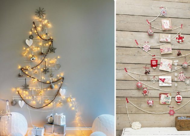 Hvordan å dekorere huset for det nye året: Wall treet
