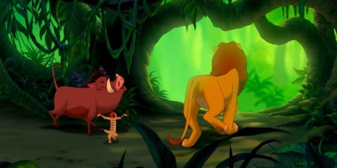 Cartoon "The Lion King": realistisk avbildet dyr