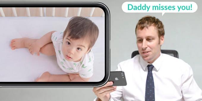 smart baby monitor Cubo AI gir funksjonen til toveis talekommunikasjon.