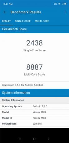 gjennomgang Xiaomi Mi 8: Geekbench