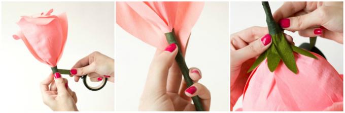 Hvordan lage en papir rose: clearance