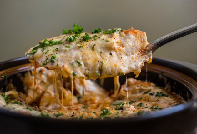 Hakket lasagne er klar når osten smelter