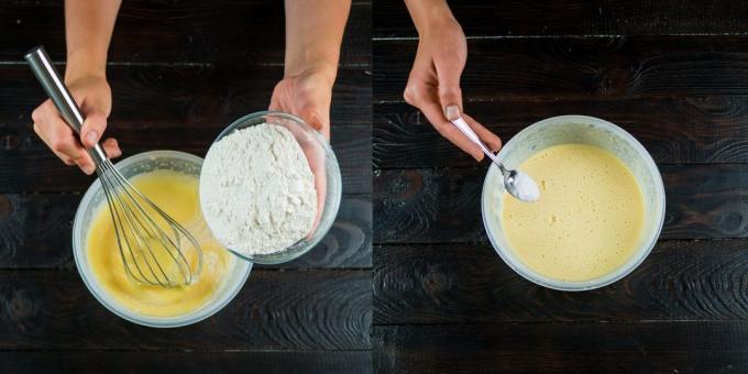 Hvordan Cook charlotte: tilsett mel og bland