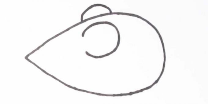 Hvordan tegne en mus: tegne ørene