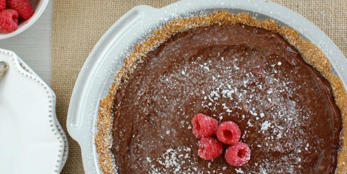 kake oppskrift med bringebær: kake med sjokolade-bringebær pudding