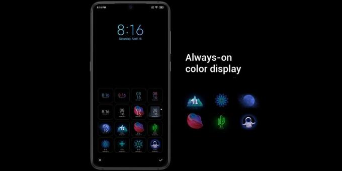 Funksjoner Xiaomi Mi 9: Always On Display