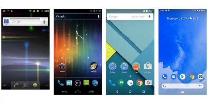 Smartphones på Android: OS grensesnitt forandrer seg hele tiden