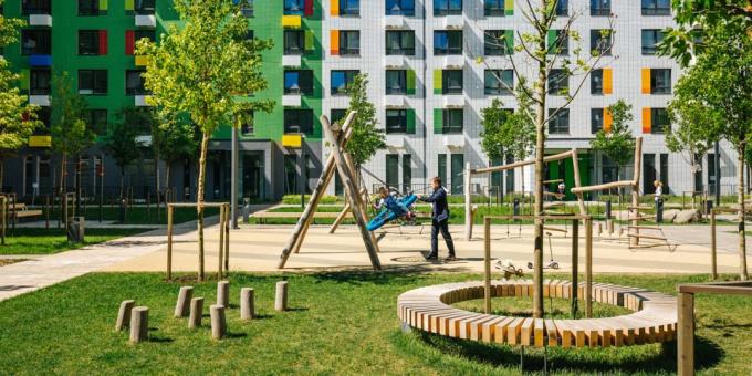 Lekeplasser og andre miljømessige elementer: Courtyard Park i stedet verftet parkering
