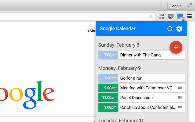 Utvidelse av Google Calendar (fra Google)