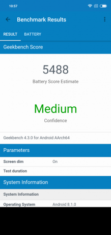 Oversikt Xiaomi redmi Note 6 Pro: Geekbench Battery