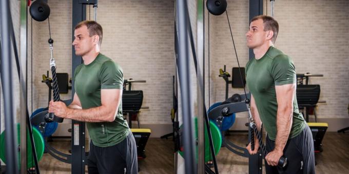 Sirkeltrening i gymsalen: forlengelsesarmer triceps crossover