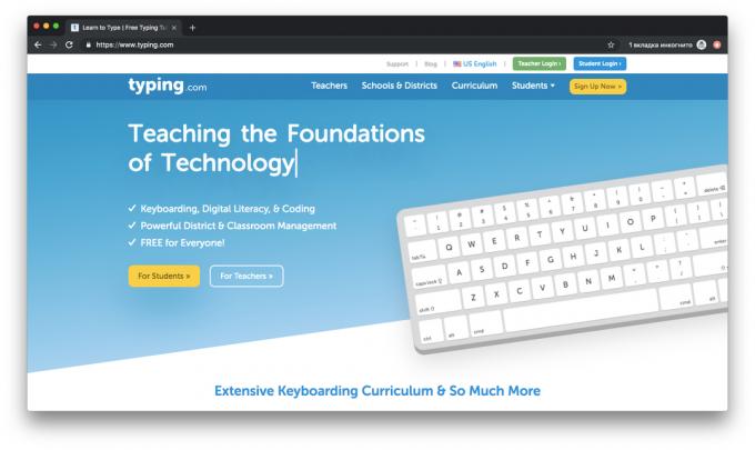 Typing.com - skrive veileder på engelsk