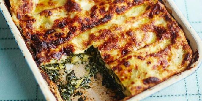 Oppskrifter: Lasagne med spinat fra Jamie Oliver