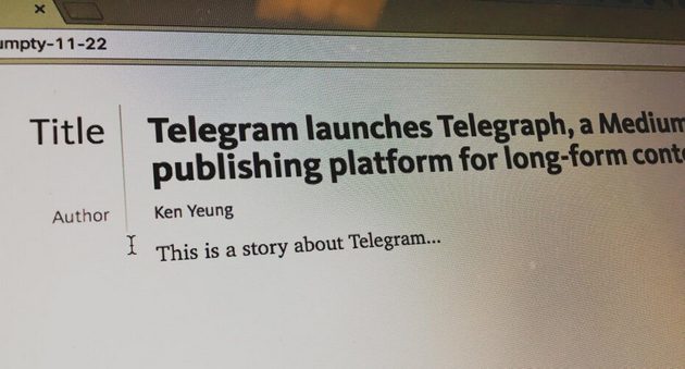 oppdatert Telegram